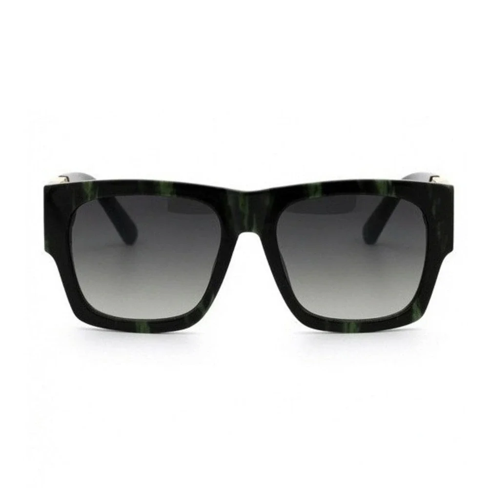 Mens Square Green Marble Sunglasses Goth Clubwear Festival Edgy Eyewear Gafas